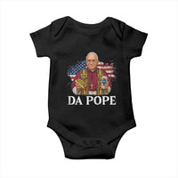 Funny Da Pope America Chicago Leo XIV Baby Onesie Hotdog And Beer