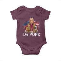 Funny Da Pope America Chicago Leo XIV Baby Onesie Hotdog And Beer