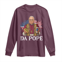 Funny Da Pope America Chicago Leo XIV Long Sleeve Shirt Hotdog And Beer