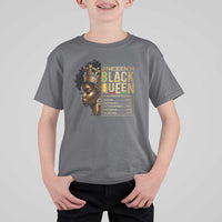 Juneteenth Black Queen Nutritional Facts T Shirt For Kid Afro Melanin Queen