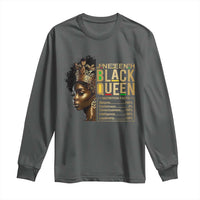 Juneteenth Black Queen Nutritional Facts Long Sleeve Shirt Afro Melanin Queen