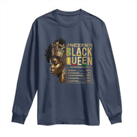 Juneteenth Black Queen Nutritional Facts Long Sleeve Shirt Afro Melanin Queen