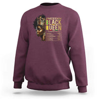 Juneteenth Black Queen Nutritional Facts Sweatshirt Afro Melanin Queen
