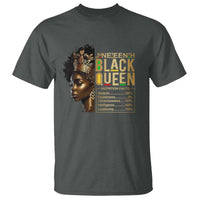 Juneteenth Black Queen Nutritional Facts T Shirt Afro Melanin Queen
