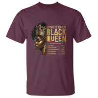 Juneteenth Black Queen Nutritional Facts T Shirt Afro Melanin Queen