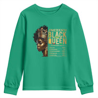 Juneteenth Black Queen Nutritional Facts Youth Sweatshirt Afro Melanin Queen