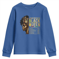 Juneteenth Black Queen Nutritional Facts Youth Sweatshirt Afro Melanin Queen