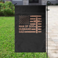 Man of God Husband Dad Christian Dad Father's Day Garden Flag Vintage American Flag