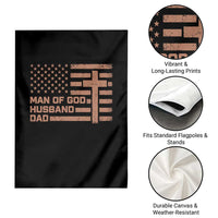 Man of God Husband Dad Christian Dad Father's Day Garden Flag Vintage American Flag