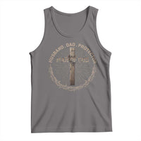 Man Of God Husband Dad Protector Tank Top Christian Dad Vintage Jesus Cross