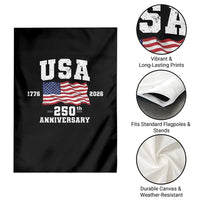 250th Anniversary USA 4th of July America US Flag Patriotic Garden Flag