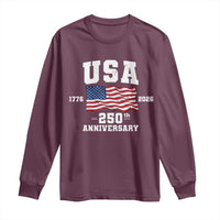 250th Anniversary USA 4th of July America US Flag Patriotic Long Sleeve Shirt