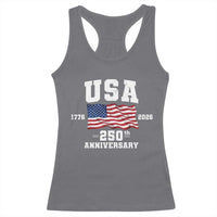 250th Anniversary USA 4th of July America US Flag Patriotic Racerback Tank Top