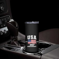 250th Anniversary USA 4th of July America US Flag Patriotic Skinny Tumbler