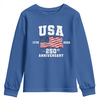 250th Anniversary USA 4th of July America US Flag Patriotic Youth Sweatshirt