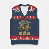 Fishing Retirement V-Neck Knit Sweater Vest O Fish Ally Retired 2026 Fisherman Gifts