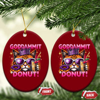 Funny Goddammit Cat Princess Meme Ceramic Ornament Cartoon Style