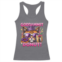 Funny Goddammit Cat Princess Meme Racerback Tank Top Cartoon Style