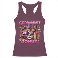 Funny Goddammit Cat Princess Meme Racerback Tank Top Cartoon Style