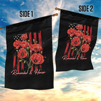 Remember And Honor Memorial Day Garden Flag Red Poppy Flowers