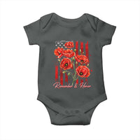 Remember And Honor Memorial Day Baby Onesie Red Poppy Flowers