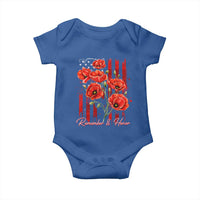Remember And Honor Memorial Day Baby Onesie Red Poppy Flowers