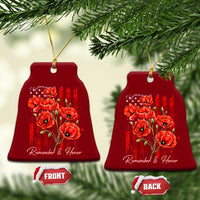 Remember And Honor Memorial Day Ceramic Ornament Red Poppy Flowers