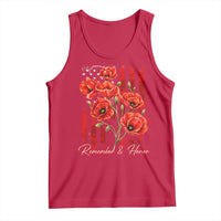 Remember And Honor Memorial Day Tank Top Red Poppy Flowers