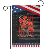 Remember And Honor Memorial Day Patriotic Garden Flag Red Poppy Flowers