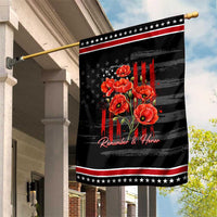 Remember And Honor Memorial Day Patriotic Garden Flag Red Poppy Flowers