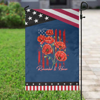 Remember And Honor Memorial Day Patriotic Garden Flag Red Poppy Flowers