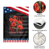 Remember And Honor Memorial Day Patriotic Garden Flag Red Poppy Flowers