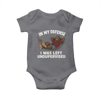 In My Defense I Was Left Unsupervised Funny Bigfoot Baby Onesie