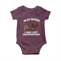 In My Defense I Was Left Unsupervised Funny Bigfoot Baby Onesie