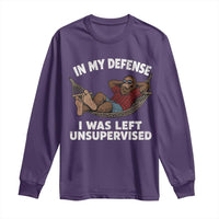 In My Defense I Was Left Unsupervised Funny Bigfoot Long Sleeve Shirt