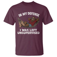 In My Defense I Was Left Unsupervised Funny Bigfoot T Shirt