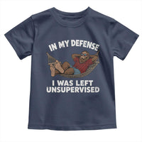 In My Defense I Was Left Unsupervised Funny Bigfoot Toddler T Shirt