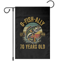 Fishing 70th Birthday Garden Flag O Fish Ally 70 Years Old Fisherman Gifts