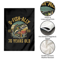 Fishing 70th Birthday Garden Flag O Fish Ally 70 Years Old Fisherman Gifts