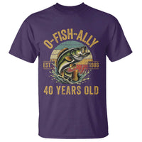Fishing 40th Birthday T Shirt O Fish Ally 40 Years Old Fisherman Gifts