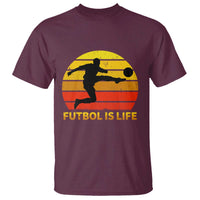 Funny Football T Shirt Futbol Is Life Vintage Soccer Lover - Wonder Print Shop