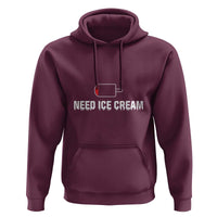 Funny Need Ice Cream Hoodie Cool Summer Vacation Low Battery - Wonder Print Shop