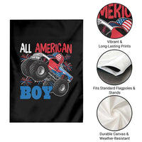 Funny All American Boy 4th Of July Garden Flag Monster Trucks American Flag Fireworks - Wonder Print Shop