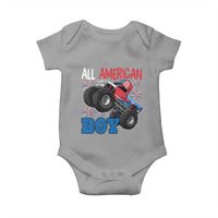 Funny All American Boy 4th Of July Baby Onesie Monster Trucks American Flag Fireworks - Wonder Print Shop
