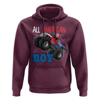 Funny All American Boy 4th Of July Hoodie Monster Trucks American Flag Fireworks - Wonder Print Shop
