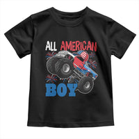 Funny All American Boy 4th Of July Toddler T Shirt Monster Trucks American Flag Fireworks - Wonder Print Shop