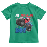 Funny All American Boy 4th Of July Toddler T Shirt Monster Trucks American Flag Fireworks - Wonder Print Shop