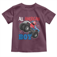 Funny All American Boy 4th Of July Toddler T Shirt Monster Trucks American Flag Fireworks - Wonder Print Shop