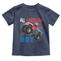 Funny All American Boy 4th Of July Toddler T Shirt Monster Trucks American Flag Fireworks - Wonder Print Shop