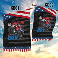 Funny All American Boy 4th Of July Garden Flag Monster Trucks American Flag Fireworks